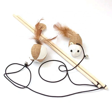 2020 the wooden pole funny cat stick cat mouse toy