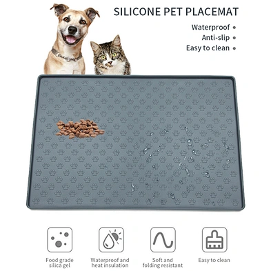Wholesale Non Slip Easy To Clean Washable Waterproof Silicone Dog Food Mat For Pet