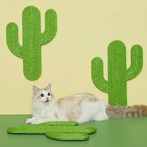 Sisal Cat Scratch Post Durable Floor And Wall Mounted Cactus Cat Scratching Pad