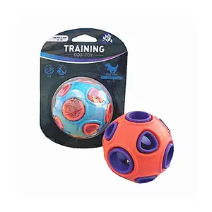 New Design Dog Training Toy Ball Treat Dog Glow In The Dark Dog Rubber Glowing Ball
