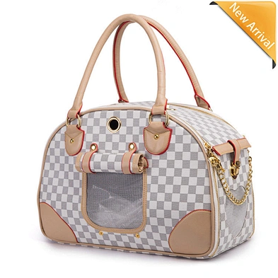Hot sale PU pressure lattice pet out bag, breathable portable pet bag pet carrier