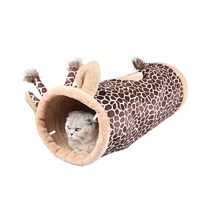 Hot sale cat drill tube cat tunnel toy with bell  folding cat channel