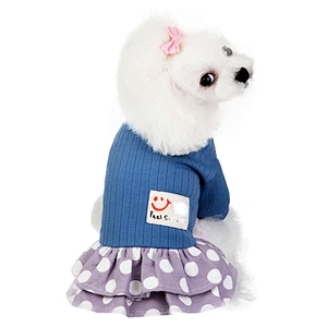 Autumn Pink Pet Clothes Dress Cotton Cute Dog Dress For Small Dogs