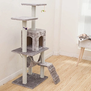 Wood cat tower very big wholesale climbing cheap luxury modern tall wooden cat tree with condo