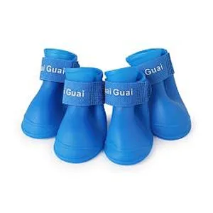 Summer dog rain shoes waterproof silicone dog rain boots pet shoes for dogs