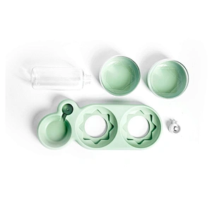 Elevated Plastic Pet Bowl Designed Double Dog Food Bowl With Water Bottle