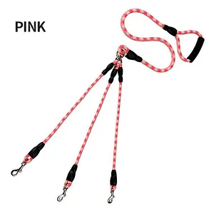 Braided Rope Dog Leash Colored Cute Large Cotton Rope Dog Leash For 3 Dogs
