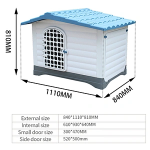 Outdoor Pet Dog Kennel House Waterproof And Windproof Large Plastic Dog House With Door