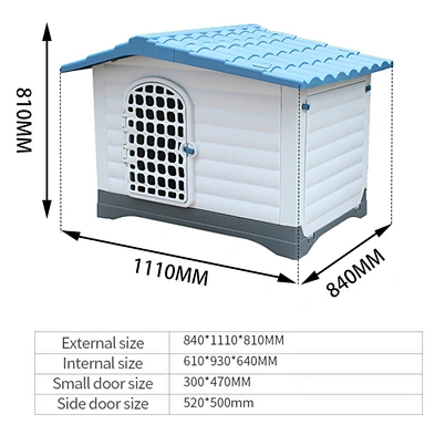 Outdoor Pet Dog Kennel House Waterproof And Windproof Large Plastic Dog House With Door