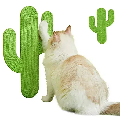 Sisal Cat Scratch Post Durable Floor And Wall Mounted Cactus Cat Scratching Pad