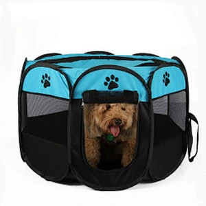 Collapsible octagonal pet tent Oxford cloth pet fence waterproof and scratch resistant dog play pen