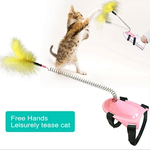 Wholesale Amazon New Cat Toy Feather Teaser Stick Wand Interactive Cat Toy