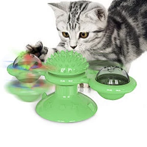 Revolving windmill turntable cat toy scratching and rubbing cat hair brush funny cat toy