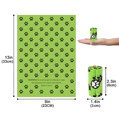 Amazon Hot Sale Pet Garbage Bag Dog Paw EPI high quality  degradable plastic dog poop bags
