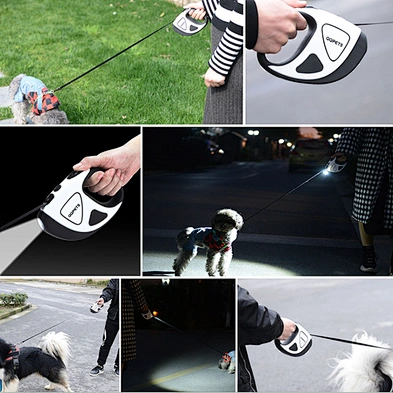 Led Retractable Dog Leash With Light