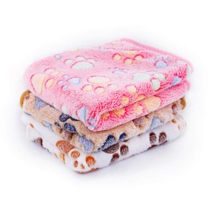 Fleece Pet Cat Blanket Soft Coral Fleece Dog Print Blanket