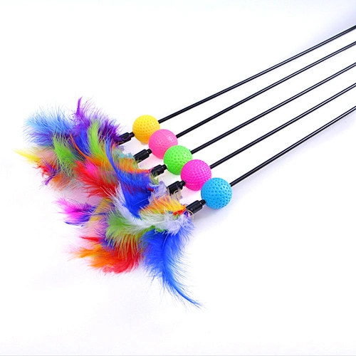 Factory directly sell cat feather pet cat feather wand
