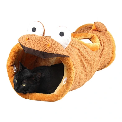 Hot sale cat drill tube cat tunnel toy with bell  folding cat channel