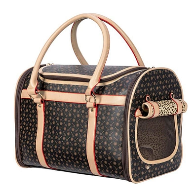 Pet Cat Travel Bag  Printed Leather Collapsible Portable Dog Cat Carrier Bag