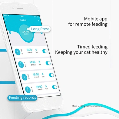 Microchip Cat Feeder Wifi Remote Control Smart Automatic Cat Food Feeder For Pet