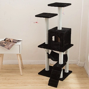 Wood cat tower very big wholesale climbing cheap luxury modern tall wooden cat tree with condo