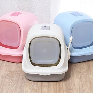 Enclosed Cat Litter Box New 2021 Best Clean Plastic Big Cat Closed Litter Boxes