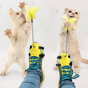 Wholesale Amazon New Cat Toy Feather Teaser Stick Wand Interactive Cat Toy
