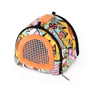 Hot sale outing pet bag cat backpack with plush pet carrier for small animal