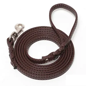 Wholesale Brass Snap Hook Dog Leash Large Rope Leather Dog Leashes For Dog