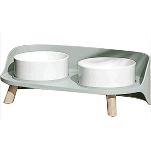 Wholesale dog double bowl anti-tipping cat food bowl ceramic pet bowl