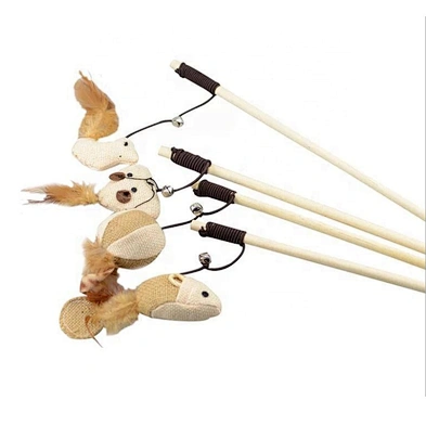 2020 the wooden pole funny cat stick cat mouse toy