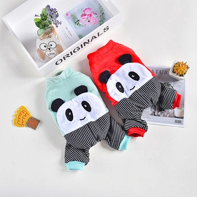 Pet Winter Clothes Wholesale Warm Flannel Panda Dog Clothes From China