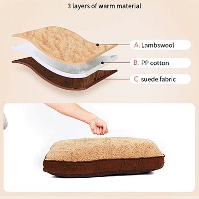 Plush Pet Dog Bed Orthopedic Winter Warm Large Dog Bed