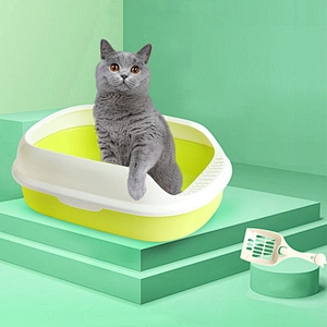 Hot sale semi-enclosed pet cat potty cat toilet splash-proof large cat litter box