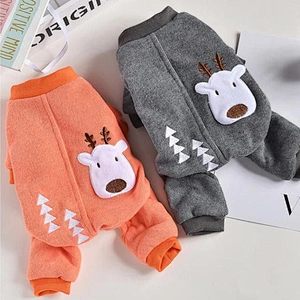 Dog Knitted Elk Jacket 2020 Autumn And Winter Plus Fleece Warm Dog Clothes From China