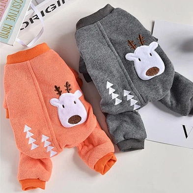 Dog Knitted Elk Jacket 2020 Autumn And Winter Plus Fleece Warm Dog Clothes From China