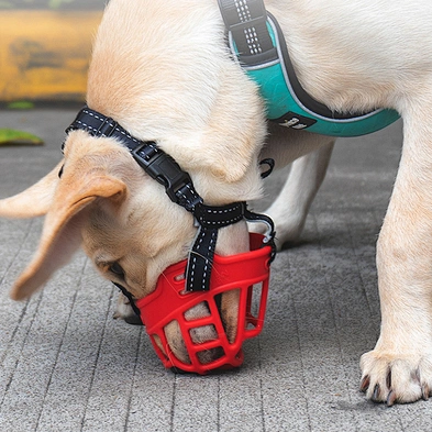 Adjustable Dog Muzzles Anti Biting Barking Breathable Safety Soft Polyester Reflective Dog Muzzles