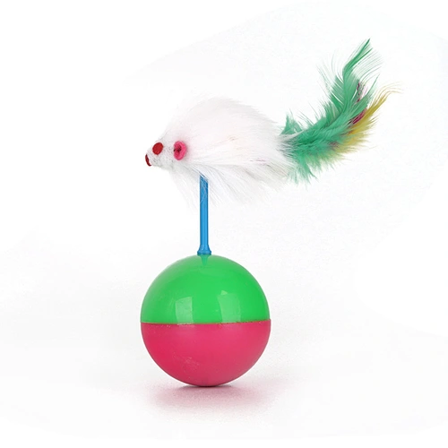 Hot sale cat toy plush mouse tumbler funny cat ball cat interaction toy
