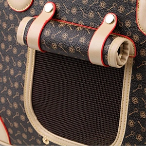 Pet Cat Travel Bag  Printed Leather Collapsible Portable Dog Cat Carrier Bag