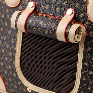 Pet Cat Travel Bag  Printed Leather Collapsible Portable Dog Cat Carrier Bag