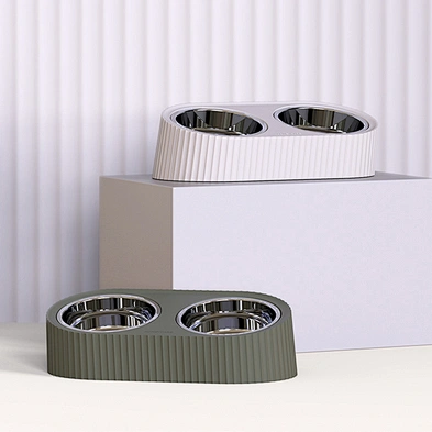 Stainless steel dog bowl wholesale sublimation elevated double pet cat dog food bowl