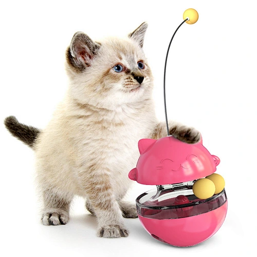 Hot sale tumbler cat turntable toy leaking ball for cat funny cat stick toy