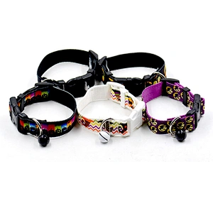 Wholesale Pet Halloween Collar Cheap Designer Fashion Nylon Halloween Dog Collar With Bell