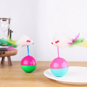 Hot sale cat toy plush mouse tumbler funny cat ball cat interaction toy