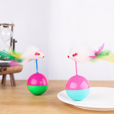 Hot sale cat toy plush mouse tumbler funny cat ball cat interaction toy