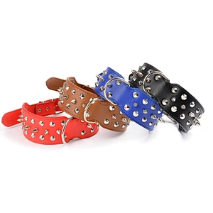 Wholesale Hot Selling New Comfortable Large Pet Dog PU Collar Rivet Leather Pet Collar