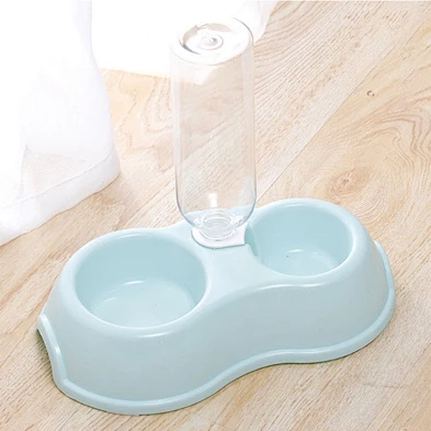 Hot Sale Plastic Elevated Raised Pet Bowl Plastic Cat Dog Bowl With Drinking Bottle