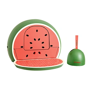 Large Capacity Closed Cat Toilet Cute Fruit Plastic Cat Litter Box With Scoop