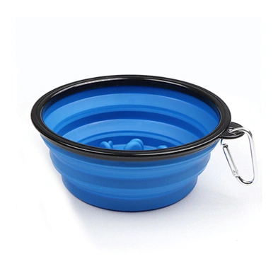 Custom Collapsible Plastic Dog Bowl Cheap Portable Folding Slow Feeder Dog Bowl