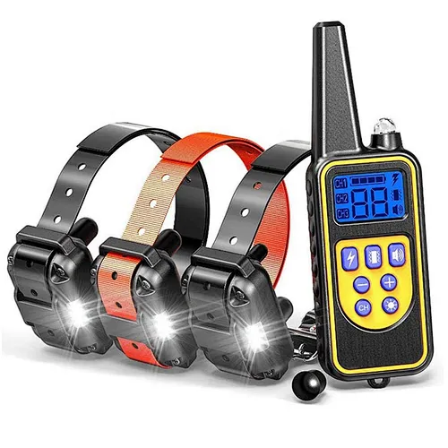 Anti bark pet shock collar rubber waterproof electric anti bark dog training collar with control remote